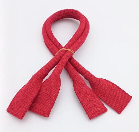 Kırmızı Pamuklu Kolon Pelikan Model Çanta Sapı