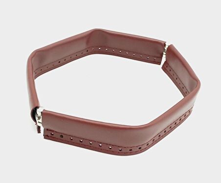 Bordo Renk Derili Metal Çanta Ağzı 25 Cm