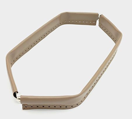 Vizon Renk Derili Metal Çanta Ağzı 33 Cm