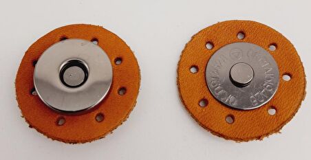 Gerçek Derili Mıknatıslı Çıtçıt Açık Taba Füme Metalli