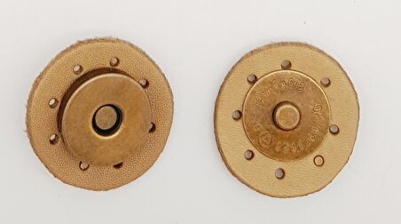 Gerçek Derili Mıknatıslı Çıtçıt Ham Doğal Renk Antik Metalli