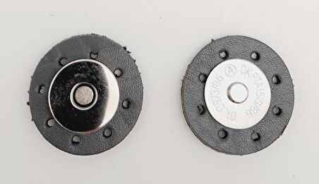 Gerçek Derili Mıknatıslı Çıtçıt Gri Gümüş Metalli