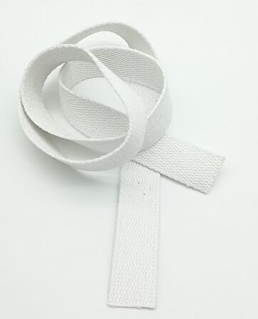 3 Cm Pamuklu Kolon 1 Metre Beyaz Renk