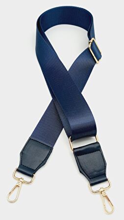 Suni Derili Polyester Kolon 120X4 Cm Lacivert Light Gold Metalli