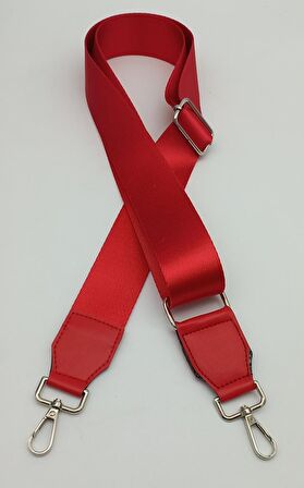 Suni Derili Polyester Kolon 120X4 Cm Kırmızı Gümüş Metalli