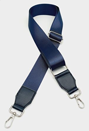 Suni Derili Polyester Kolon 120X4 Cm Lacivert Gümüş Metalli