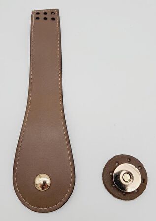 Suni Deri Armut İstiridye Model Kapak Vizon Light Gold Metalli