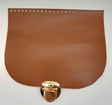 Tek Kat Suni Deri Taba 24x19 Cm Sarkaç Kilitli Kapak No:1 Light Gold Metalli