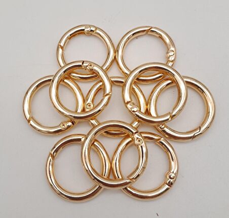 10Lu 2 Cm Light Gold Renk Yaylı Halka Örgü Çanta İçin