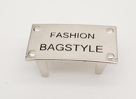 Fashion Bagstyle Yazılı Plaka Süs Gümüş Renk