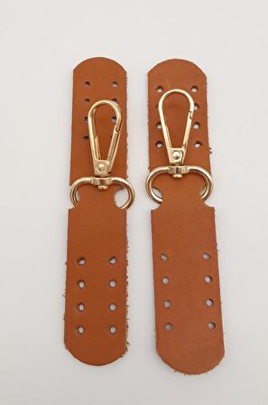 Gerçek Deri Kanatlı Kancalı Böce Taba Light Gold Metalli