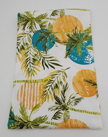 95X50 Cm Duck Astarlık Kumaş Palmiye Desenli