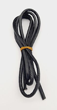 5 Mm Siyah Renk Suni Deri İp 1 metre