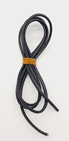3 Mm Siyah Renk Suni Deri İp 1 metre
