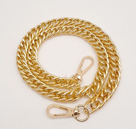 60 cm Light Gold Renk Kancalı Çift Halkalı Çanta Zinciri