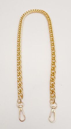 60 cm Light Gold Renk Kancalı Çift Halkalı Çanta Zinciri