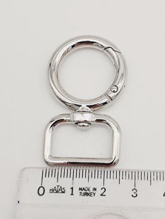 2 Cm Gümüş Köşeli Yaylı Halka 1 Adet