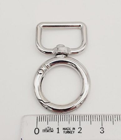 2 Cm Gümüş Köşeli Yaylı Halka 1 Adet