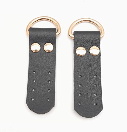 Siyah Tek Kat Suni Deri Sapucu Böce Light Gold Metalli