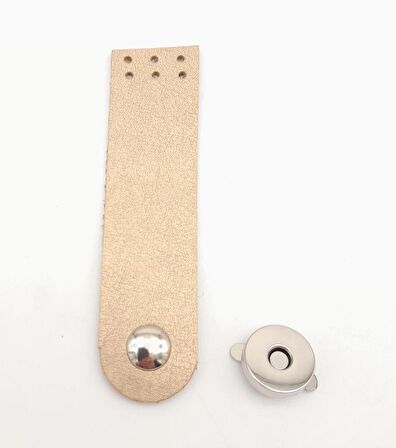 Gold Renk Tek Kat Suni Deri Kapak 10.5x2.5 cm Gümüş Metal