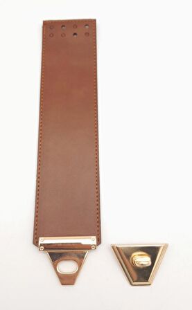 Taba Renk Suni Deri 25X6 Cm Çanta Kapağı