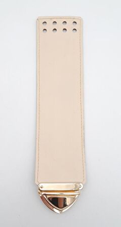 Krem Renk Suni Deri 25X6 Cm Çanta Kapağı