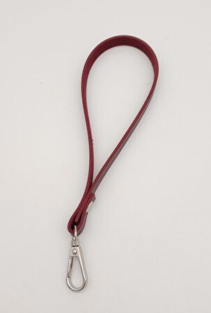 İnce Tek Kat Suni Deri Bordo Renk Elcik Gümüş Metal