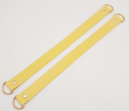 Sarı Suni Deri 38X2.5 Cm Çift Çanta Sapı Light Gold Metalli