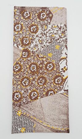 120X50 Cm Kahverengi Pamuklu Astarlık Kumaş Çiçek Desenli