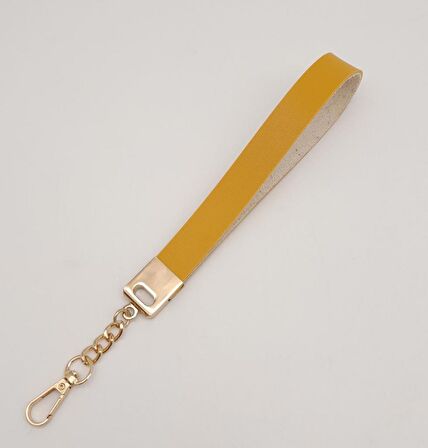 Hardal Tek Kat Suni Deri Zincirli Elcik Light Gold Metal