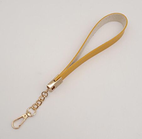 Hardal Tek Kat Suni Deri Zincirli Elcik Light Gold Metal