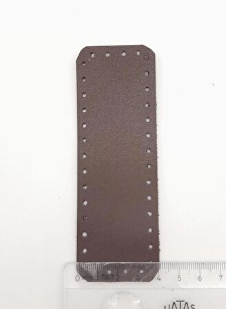 Suni Deri Kahverengi 12X4 cm Dikdörtgen Çanta Tabanı