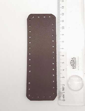 Suni Deri Kahverengi 12X4 cm Dikdörtgen Çanta Tabanı