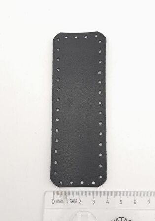 Suni Deri Siyah Renk 12X4 cm Dikdörtgen Çanta Tabanı