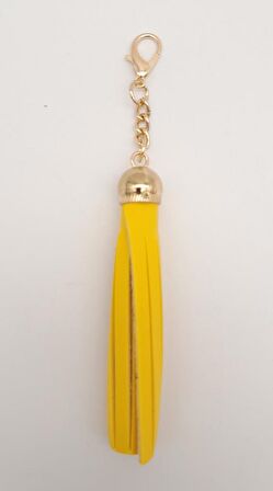 Sarı Suni Deri Kovanlı Püskül Light Gold Metalli