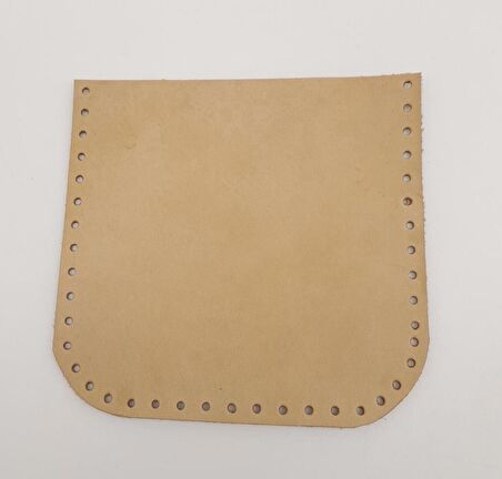 Ham Doğal Renk Gerçek Deri 12x12 cm Oval Kenar Cep
