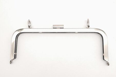 21 Cm Gümüş Dikdörtgen Çanta Klipsi Çanta Bursu