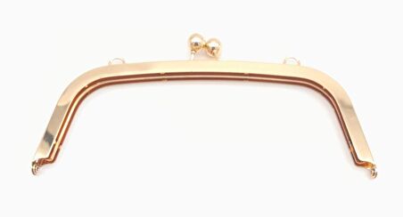 21.5 Cm Light Gold Oval Köşe Çanta Klipsi Çanta Bursu