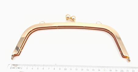 21.5 Cm Light Gold Oval Köşe Çanta Klipsi Çanta Bursu