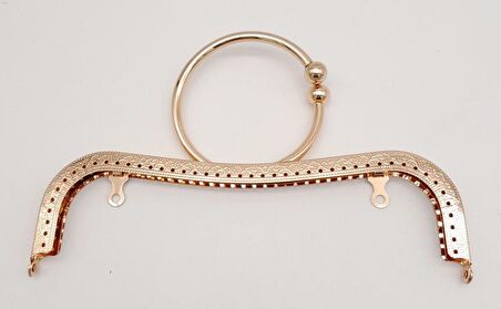 22 cm Bilezik Model Çanta Klipsi Çanta Bursu Light Gold Metal