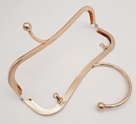 22 cm Bilezik Model Çanta Klipsi Çanta Bursu Light Gold Metal