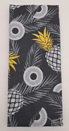 120X50 Cm Koyu Gri Ananas Desen Pamuklu Astarlık Kumaş No:19