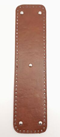 Suni Deri Taba Renk 40X10 cm Dikdörtgen Çanta Tabanı Gümüş Aparatlı