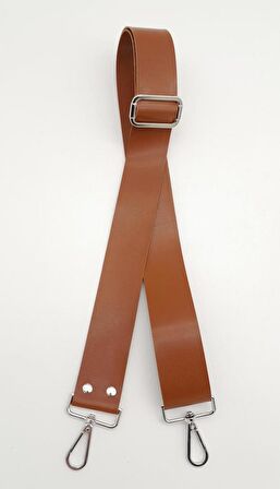 Suni Deri Taba 120X4 Cm Çanta Sapı Kalsap Gümüş Metalli