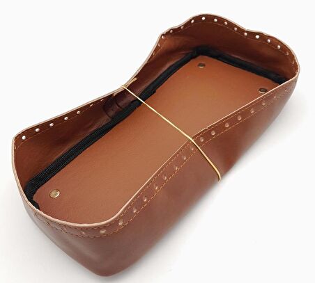 Taba Suni Deri 28x13 cm Yüksek Çanta Tabanı Light Gold Metalli