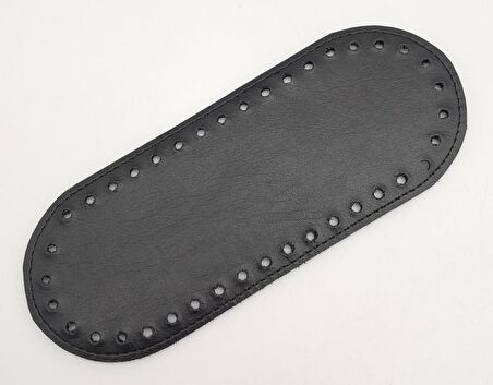 Suni Deri Siyah Renk 20X8 cm Oval Çanta Tabanı