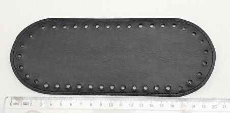 Suni Deri Siyah Renk 20X8 cm Oval Çanta Tabanı