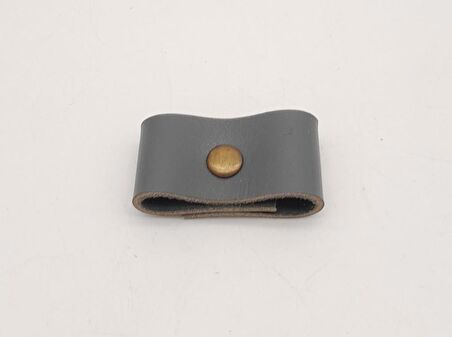 Gri Gerçek Deri Büzgülük Antik Metalli