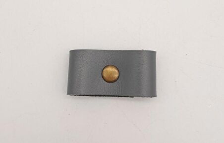 Gri Gerçek Deri Büzgülük Antik Metalli