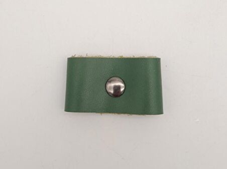 Yeşil Gerçek Deri Büzgülük Füme Metalli